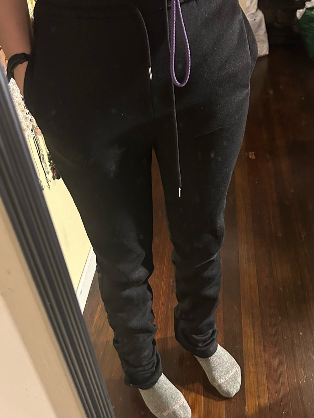 Black Drawstring Jogger Pants Tall